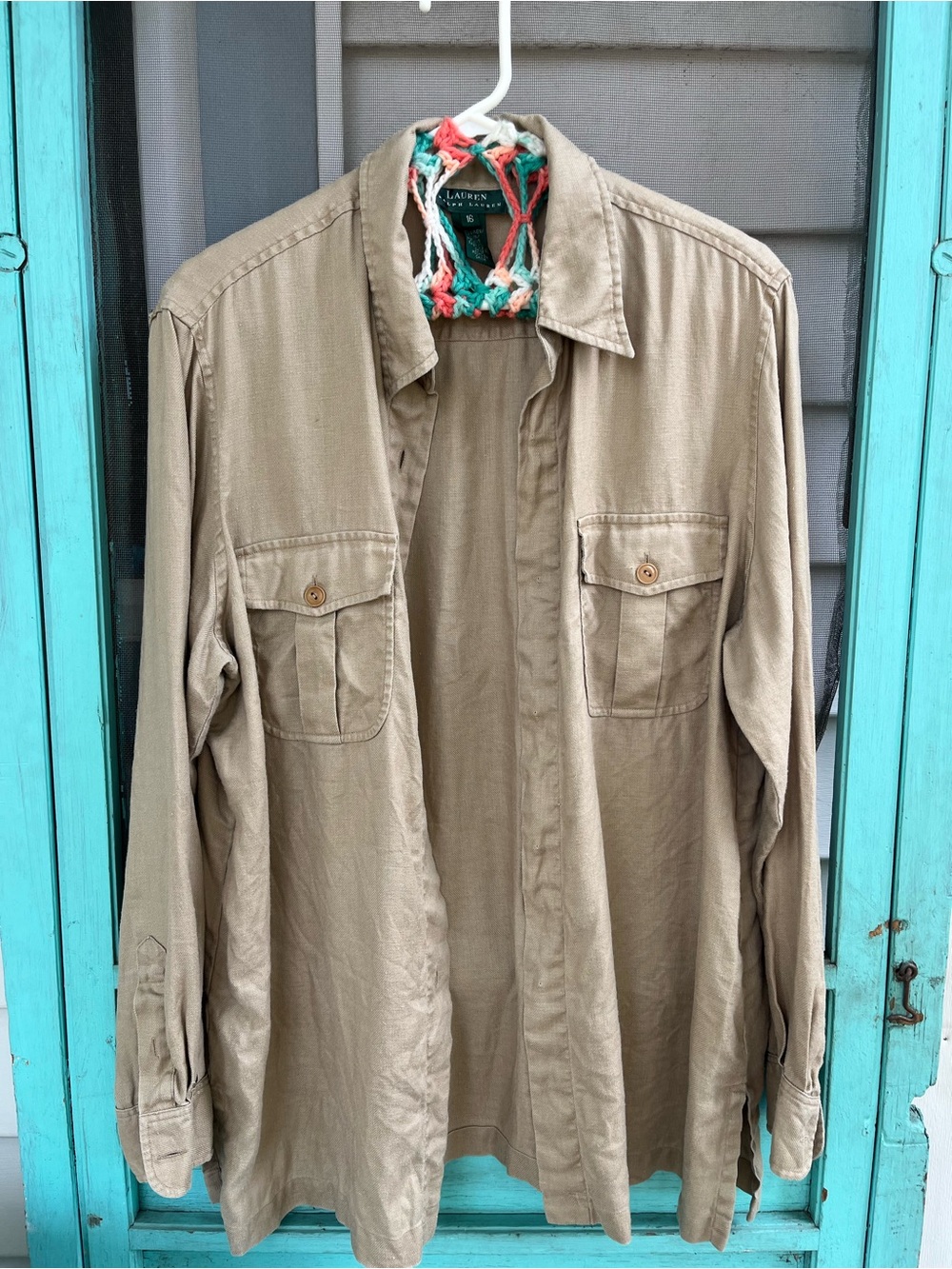 Vintage Ralph Lauren 100% Linen Blouse - Picture 2 of 3